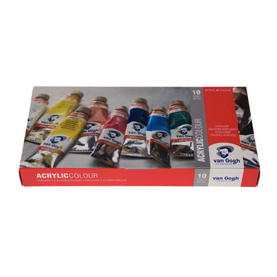 Van Gogh Acrylfarbe Basis -Set mit 10 Farben in Röhren von 40 ml
