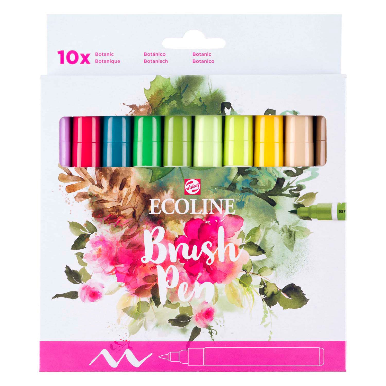 Bruynzeel Ecoline Pinselstift-Set botanisch, 10 Farben