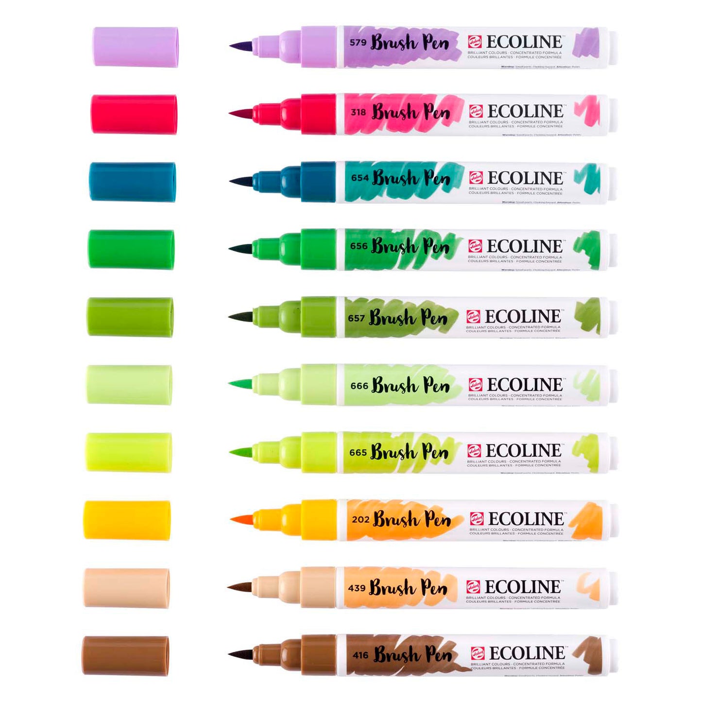 Bruynzeel Ecoline Pinselstift-Set botanisch, 10 Farben