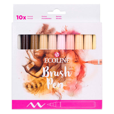 Bruynzeel Ecoline Pinselstift-Set Porträt, 10 Farben