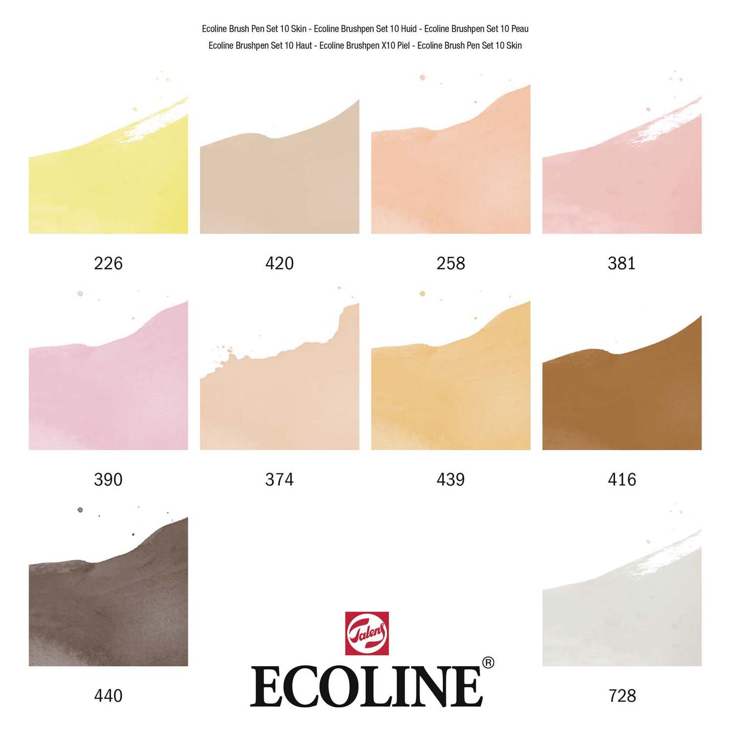 Bruynzeel Ecoline Pinselstift-Set Porträt, 10 Farben