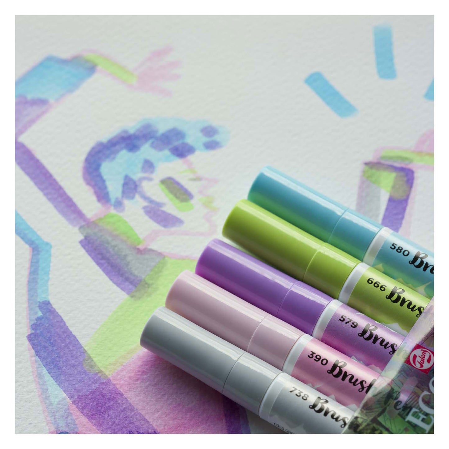 Bruynzeel Pinselstift Set Ecoline Pastell 5 Teile