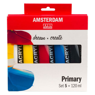 Bruynzeel Amsterdam Standard Series Acrylfarben-Primärset 120 ml, 5-tlg.