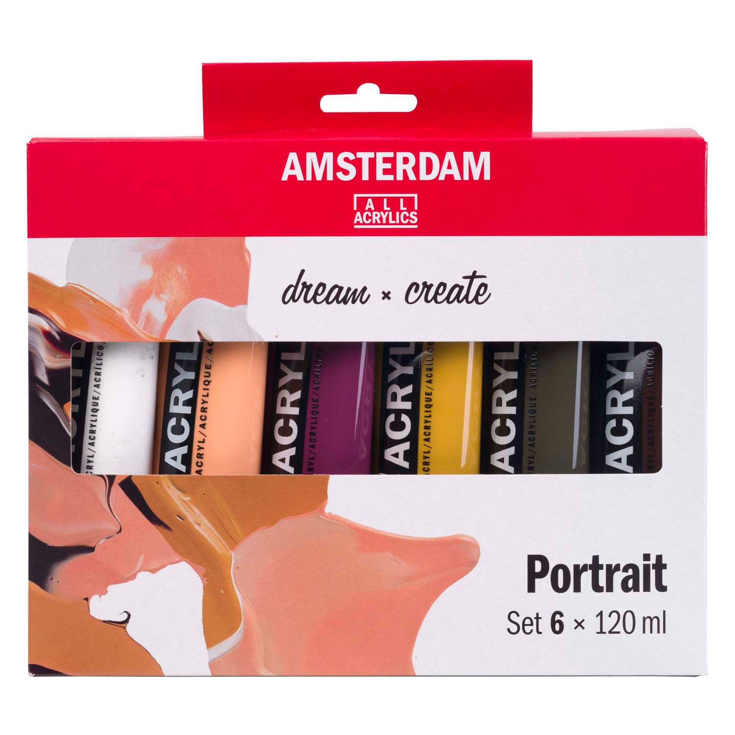 Bruynzeel Amsterdam Standard-Serie Acrylfarben-Portrait-Set 120 ml, 6-tlg.