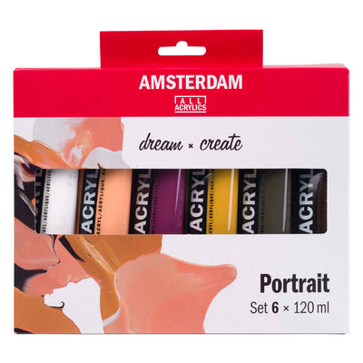 Bruynzeel Amsterdam Standard-Serie Acrylfarben-Portrait-Set 120 ml, 6-tlg.