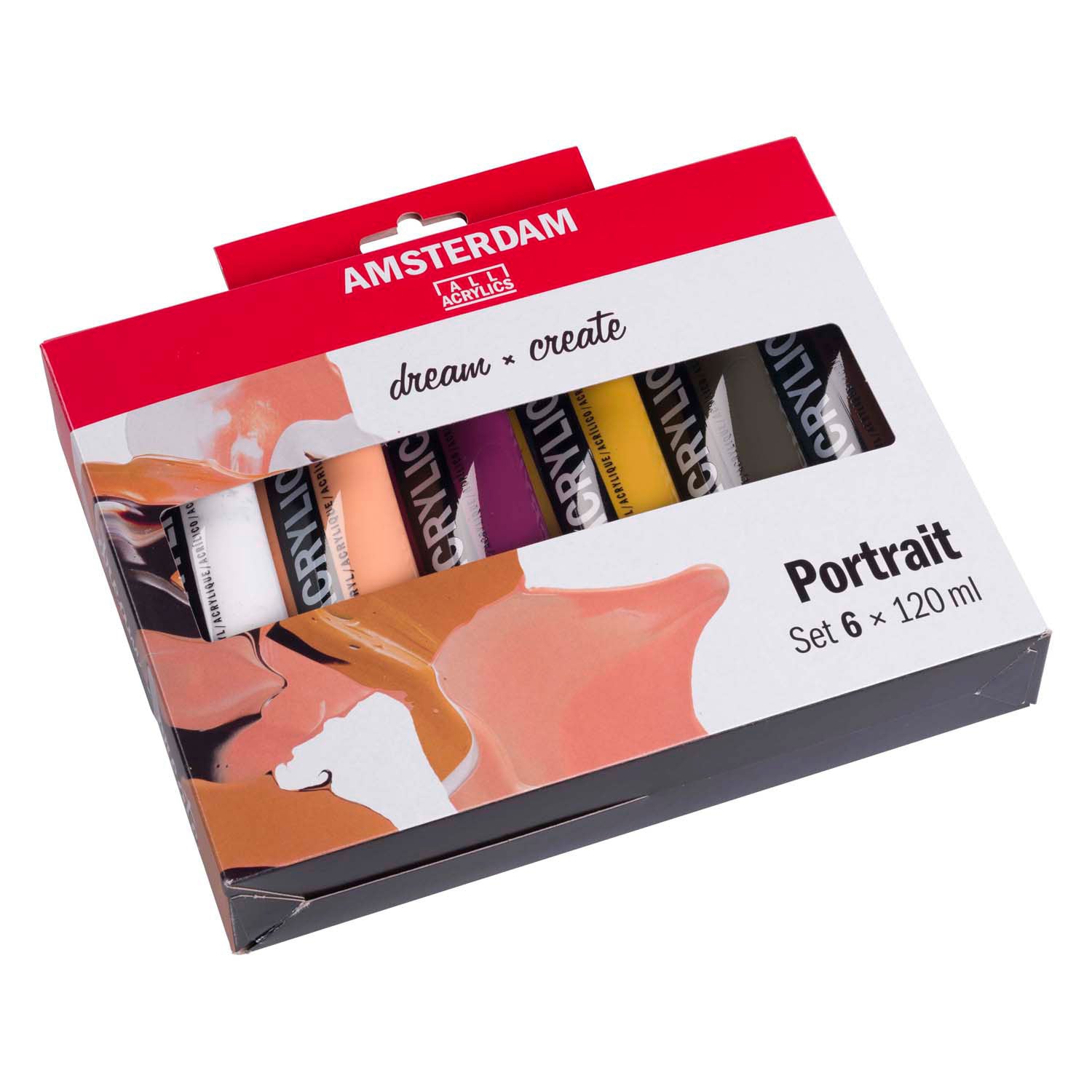 Bruynzeel Amsterdam Standard-Serie Acrylfarben-Portrait-Set 120 ml, 6-tlg.