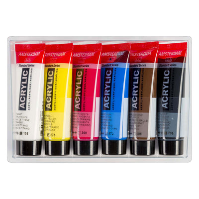 Bruynzeel Amsterdam Standard Series Acrylfarben-Primärset 20 ml, 6-tlg.