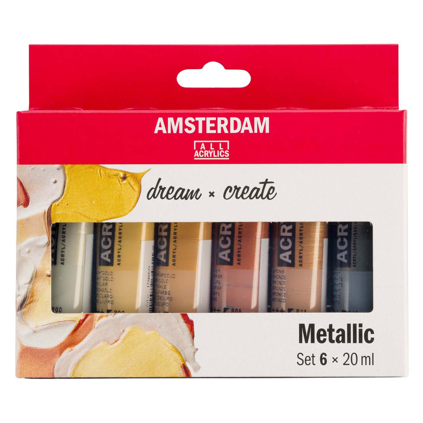 Bruynzeel Amsterdam Standard-Serie Acrylfarbe Metallic-Set 20 ml, 6-tlg.