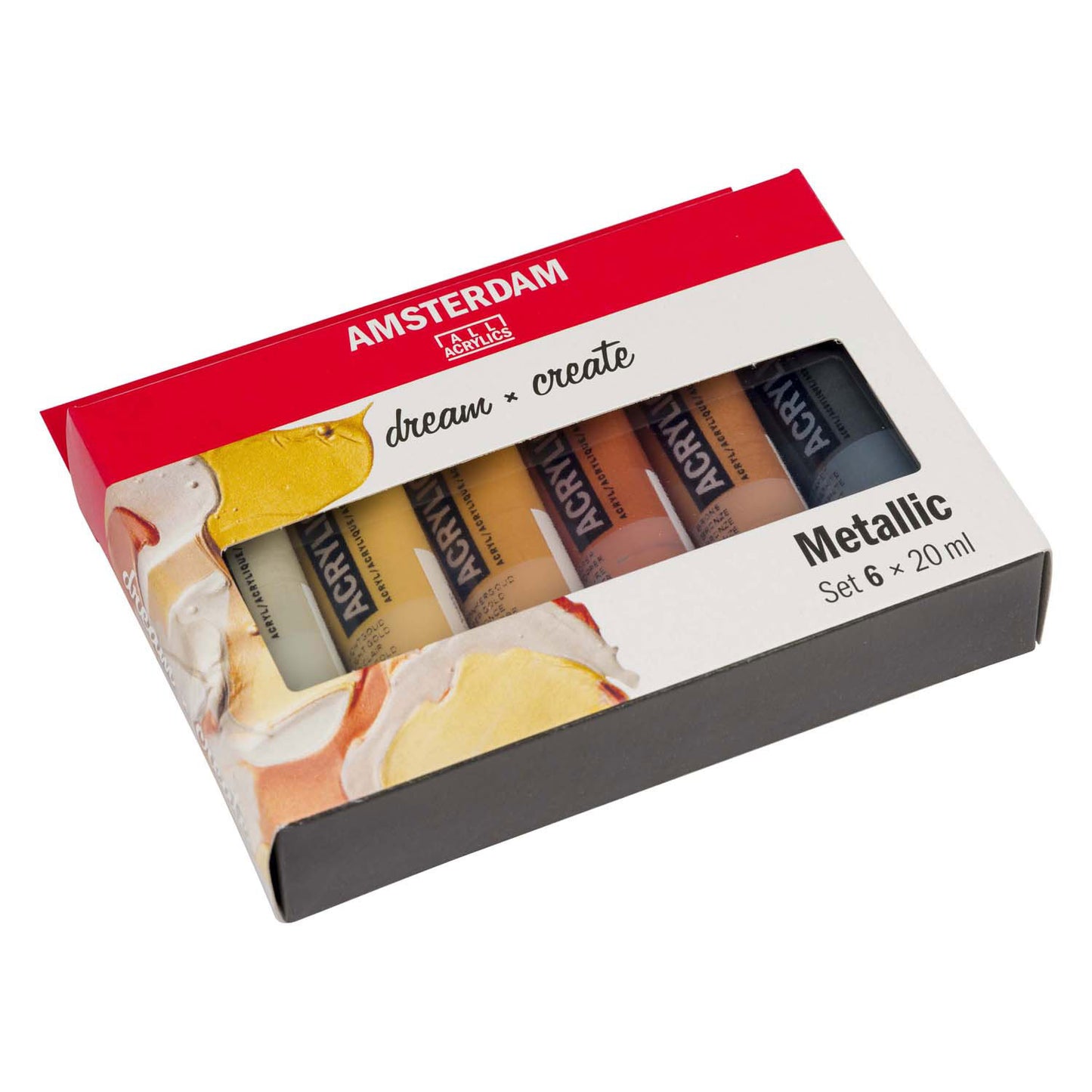 Bruynzeel Amsterdam Standard-Serie Acrylfarbe Metallic-Set 20 ml, 6-tlg.