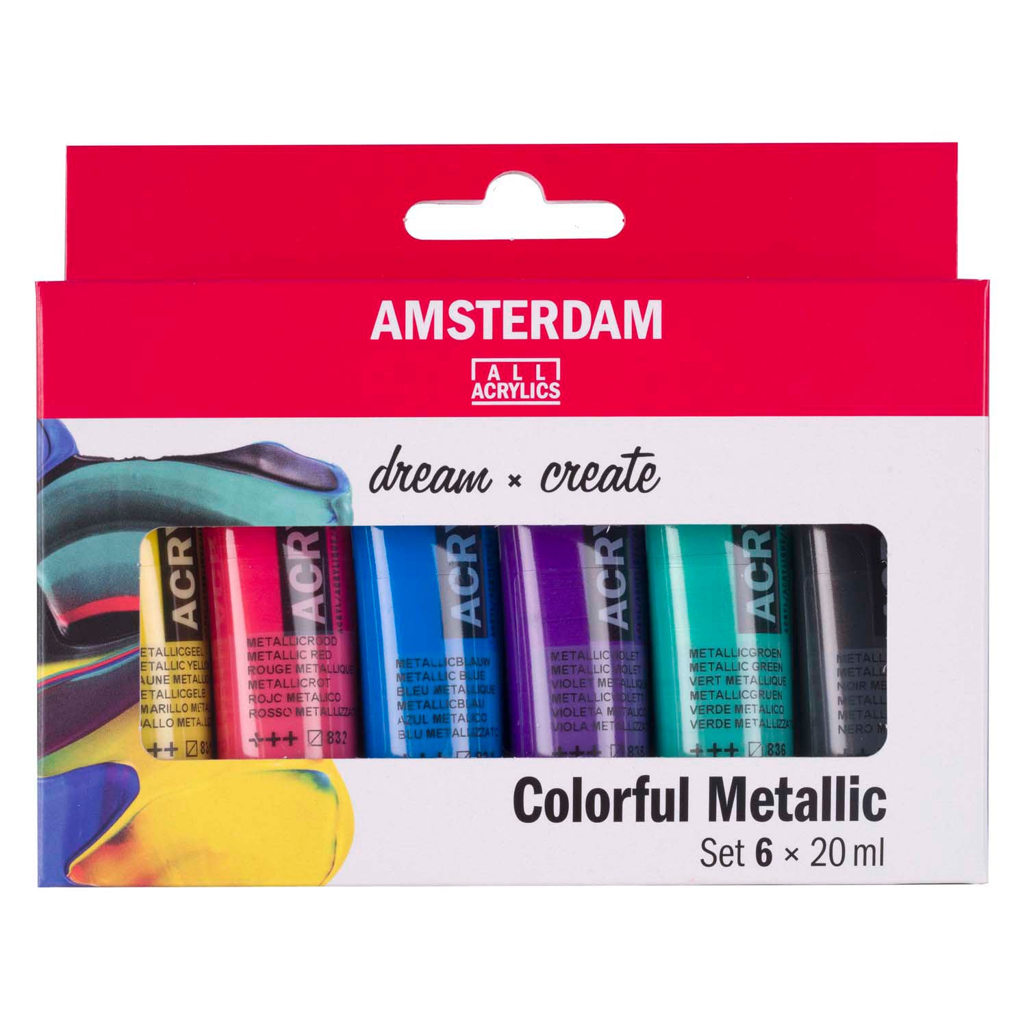 Bruynzeel Amsterdam Standard-Serie Acrylfarbe bunt metallic Set 20ml, 6-tlg.