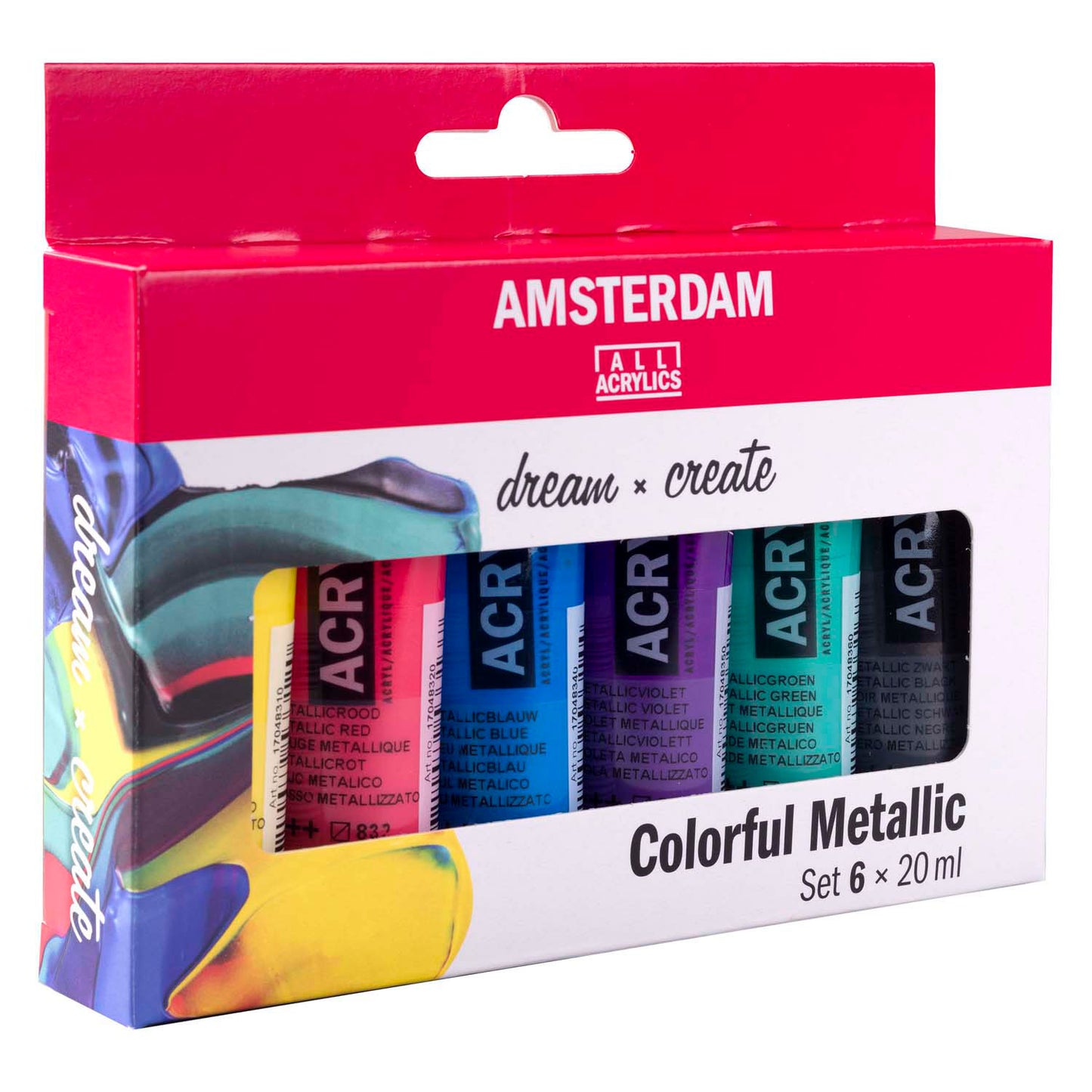 Bruynzeel Amsterdam Standard-Serie Acrylfarbe bunt metallic Set 20ml, 6-tlg.