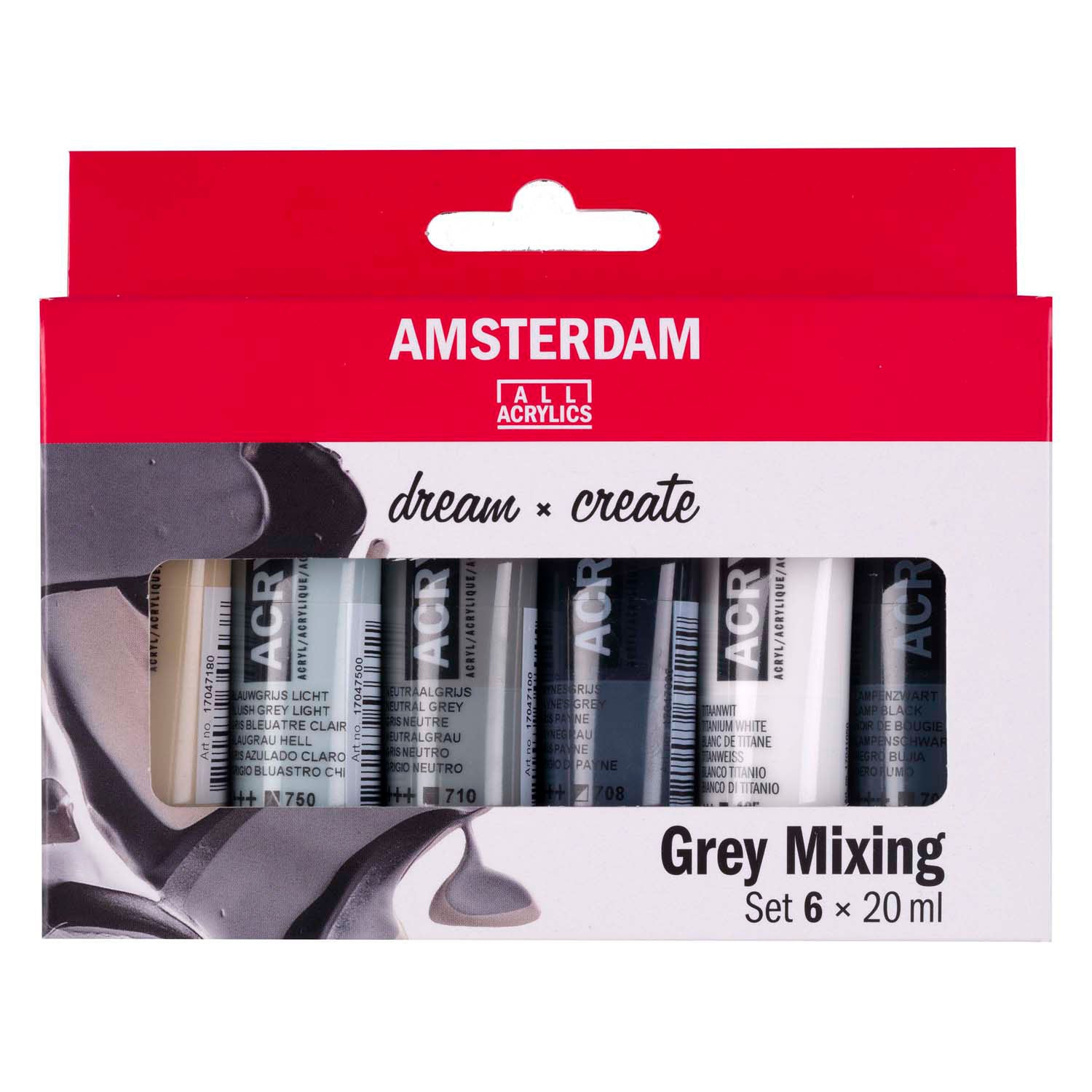 Bruynzeel Amsterdam Standard-Serie Acrylfarbe Grautöne Set 20 ml, 6-tlg.