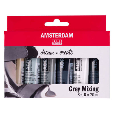 Bruynzeel Amsterdam Standard-Serie Acrylfarbe Grautöne Set 20 ml, 6-tlg.