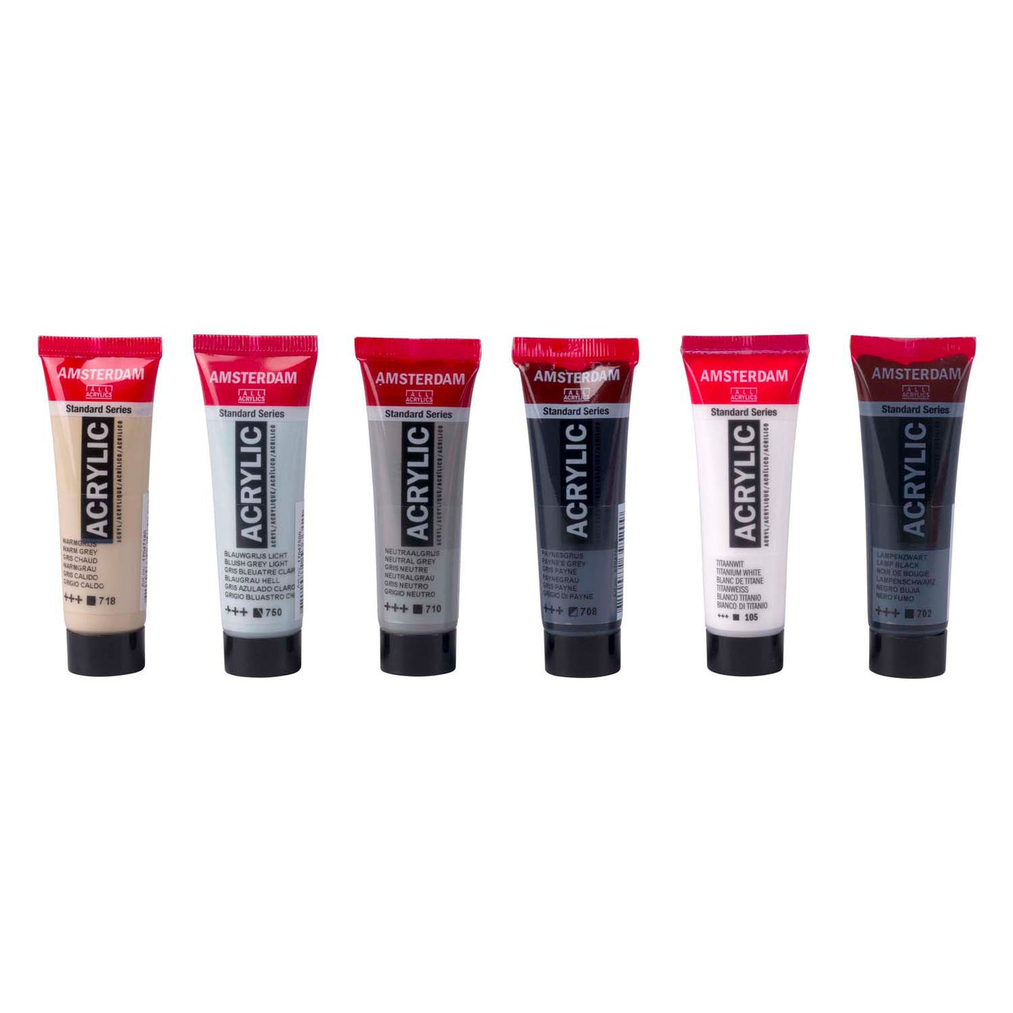 Bruynzeel Amsterdam Standard-Serie Acrylfarbe Grautöne Set 20 ml, 6-tlg.