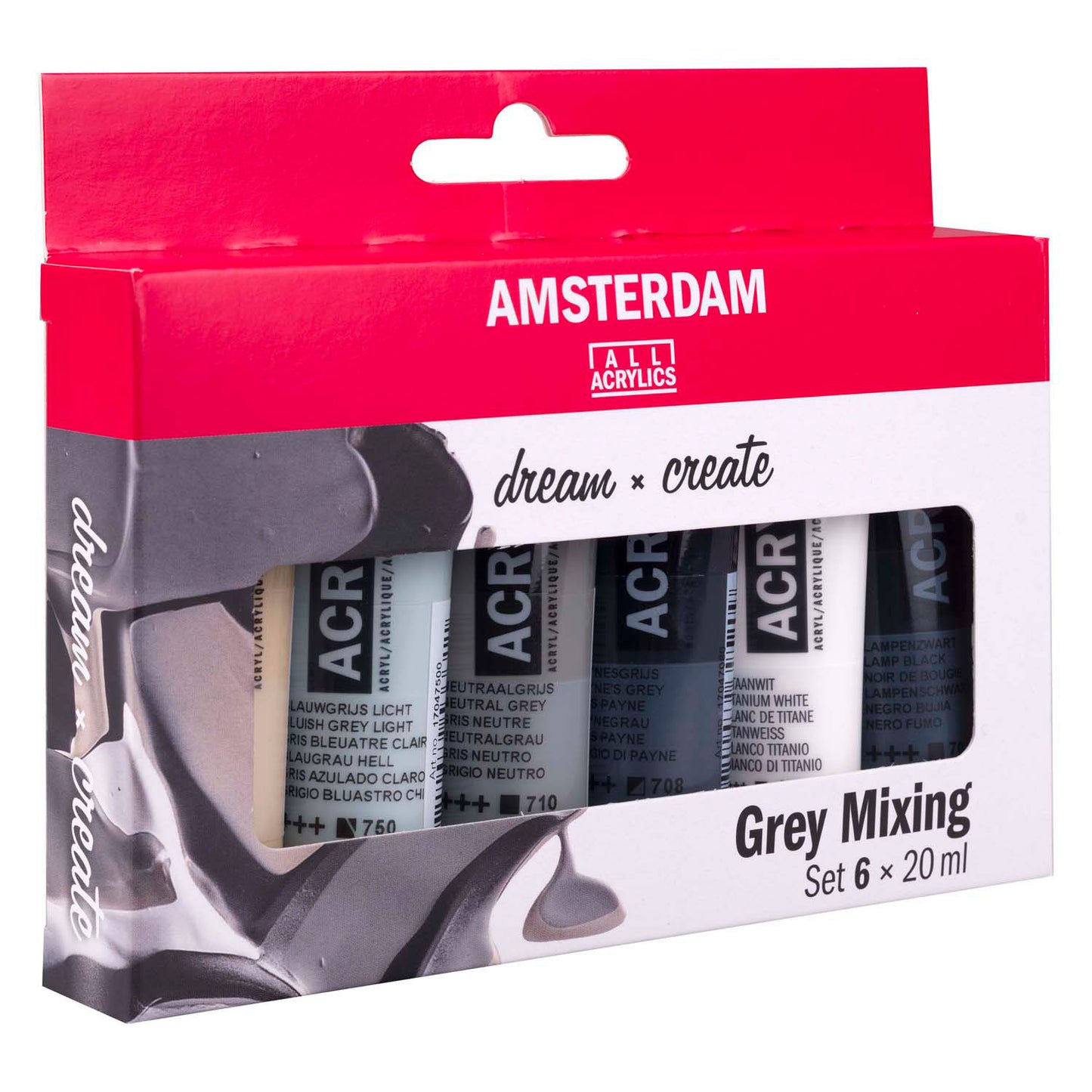 Bruynzeel Amsterdam Standard-Serie Acrylfarbe Grautöne Set 20 ml, 6-tlg.