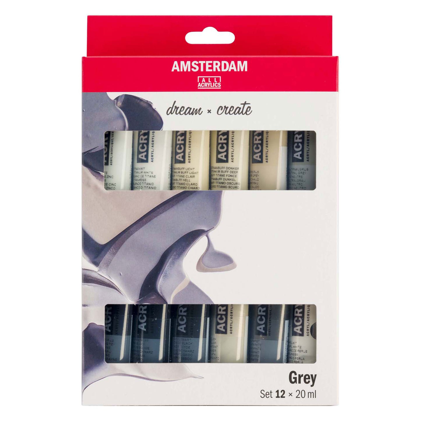 Bruynzeel Amsterdam Standard Series Acrylfarbe grau Set 20 ml, 12 Stk.