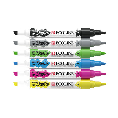Ecoline Duotip Marker Basisisset, 6dlg.