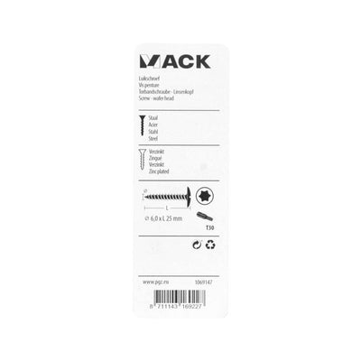 Mack 1069147 - Lukenschraube schwarz 6,0 x 25 mm 10 Stück | 5 Stück