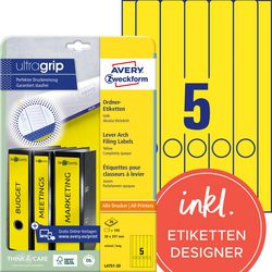 Rückenetikett Avery Zweckform Ultragrip Gelb