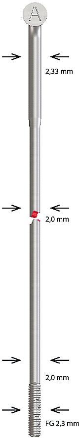 Alpina-Speiche, Edelstahl konifiziert, 2,34 x 286 mm