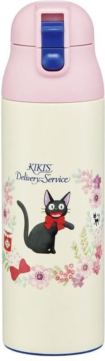 Skater Ghibli – Kikis fliegender Kurierdienst – Jiji-Blumenkranz-Thermosflasche 500 ml