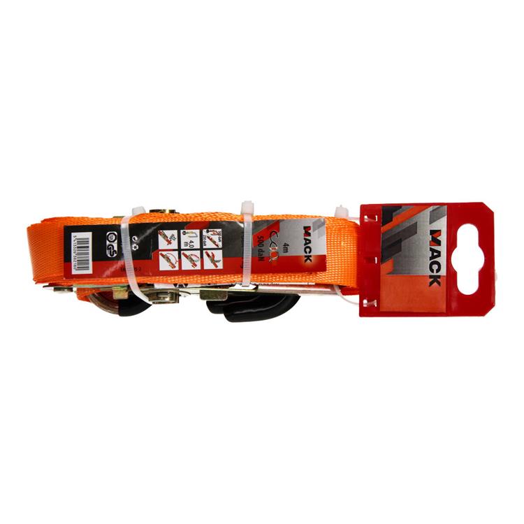 Mack 1023390 – Spanngurt 2d, Ratschenspanner, S-Haken, 25 mm – 4 m, max. 500 kg | 2 Stk