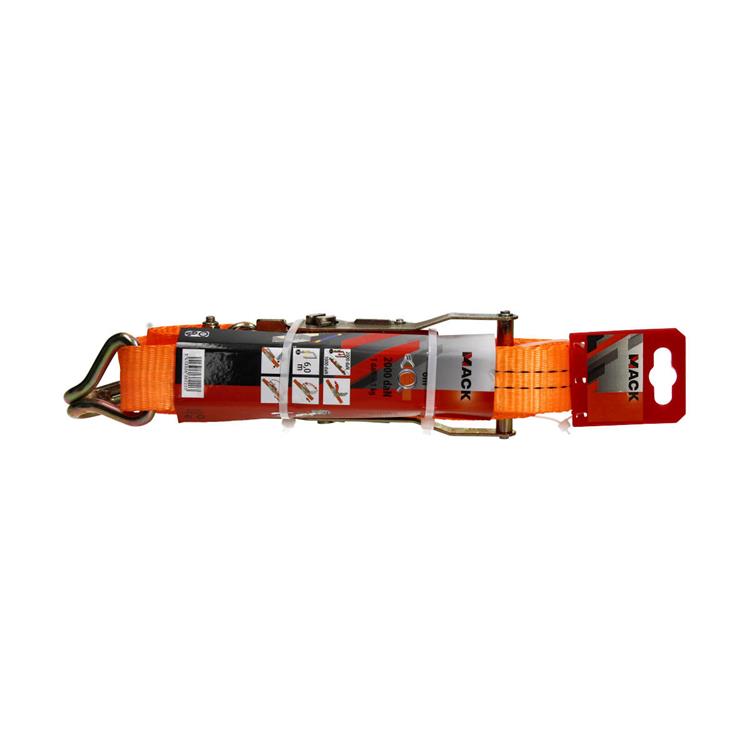 Mack 1023392 – Spanngurt PE, Ratschenspanner 2d35mm-6m max2000kg 2 Klauenhaken | 5 Stück