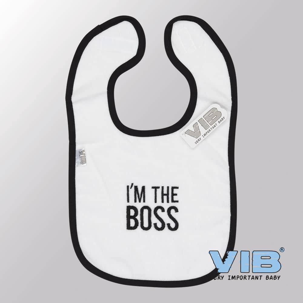 Van der doelen baby slabbetje velours i apos; M der Chef weiß