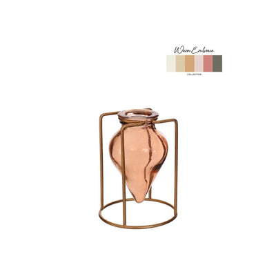 Ideen 4 Jahreszeiten Blumenvase Brise Bernstein ø8,5xh11cm