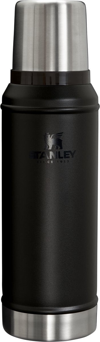 Stanley Classic Legendäre Thermoskanne 750 ml – hält 20 Stunden heiß oder kalt – auslaufsicher – spülmaschinenfest – BPA-frei – für Kaffee, Tee und mehr – Edelstahl-Thermoskanne – Schwarz 2.0