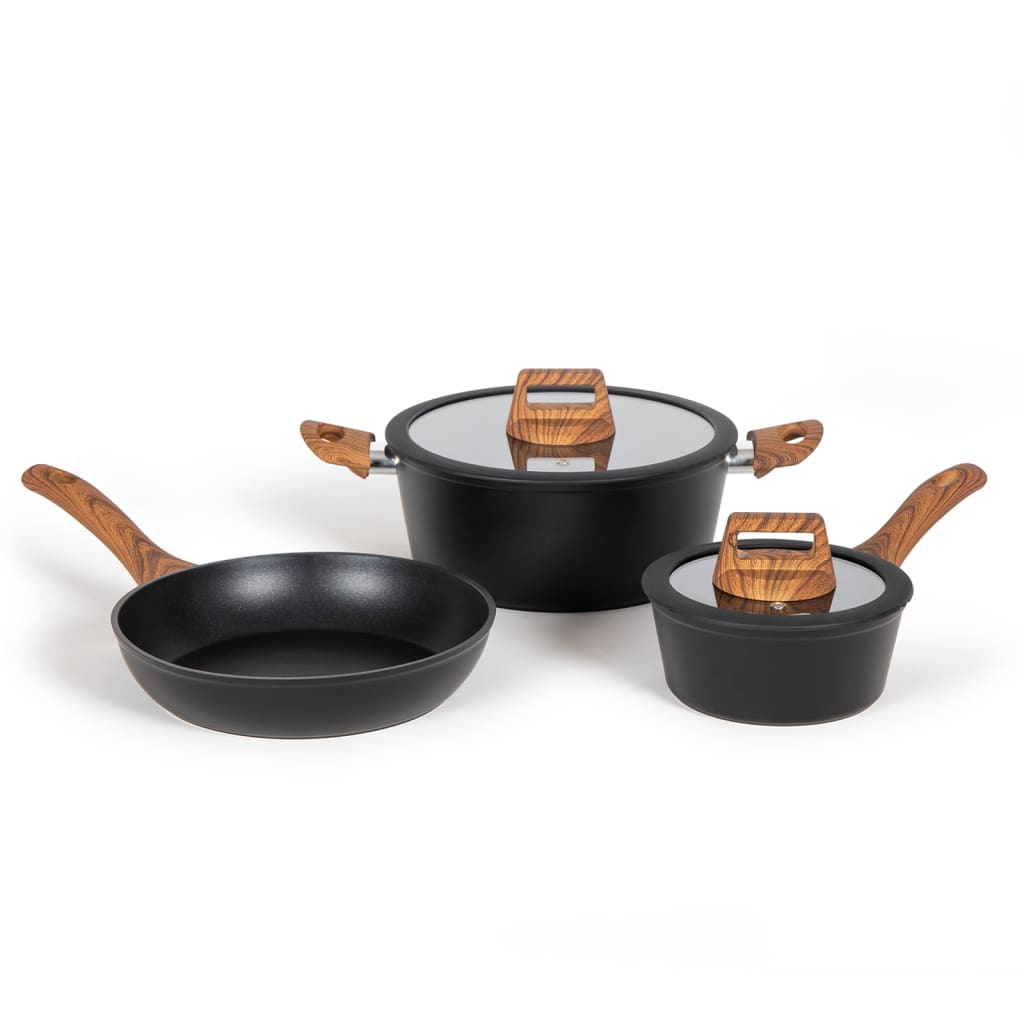 Livoo Livoo 5-teiliges Pan-Set Aluminium Schwarz
