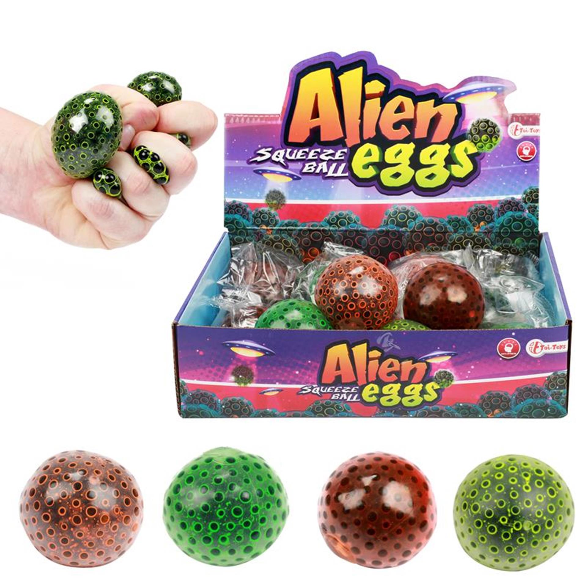 Toi-Toys drücken Kugel außerirdisches Ei mit Wasserperlen