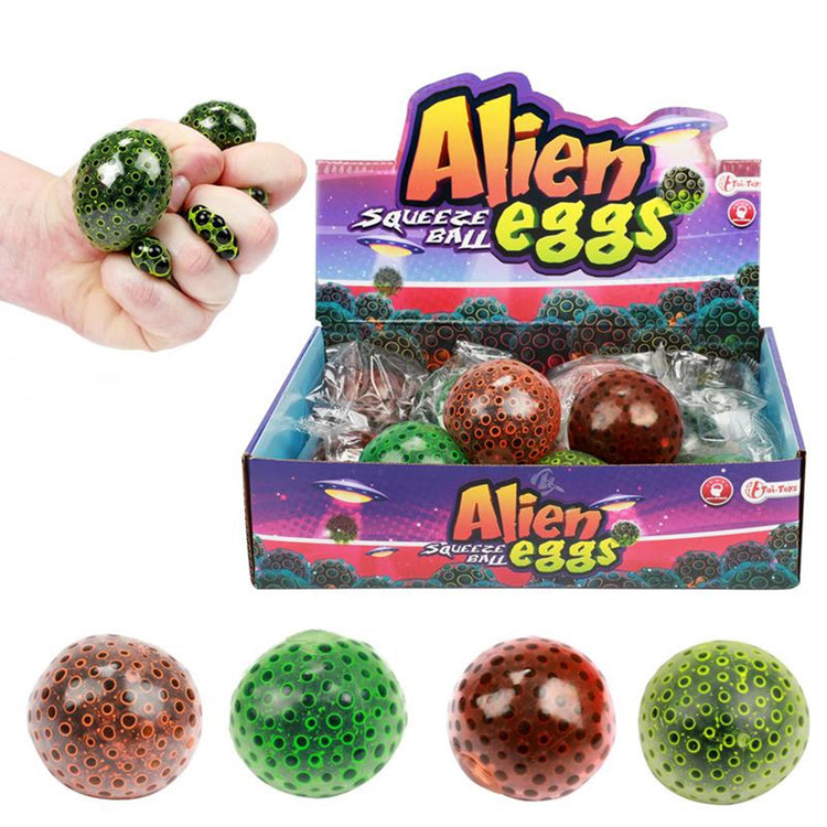 Toi-Toys drücken Kugel außerirdisches Ei mit Wasserperlen