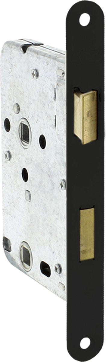 Starx WC-Schloss – Badezimmerschloss – Türschloss Innentür – Schloss mit schwarzer Frontplatte – 50 x 63 mm
