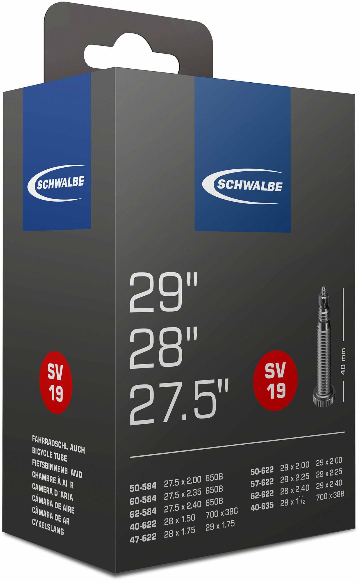 Schwalbe Tube #19 40 62-584 635 SV40 Automie