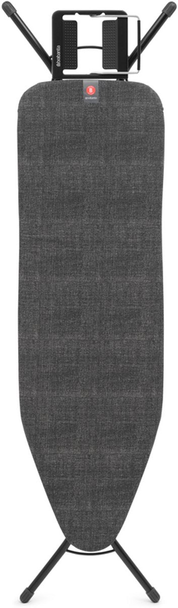 Brabantia Bügelbrett B – mit Bügeleisenhalter – 124 x 38 cm – Jeansschwarz
