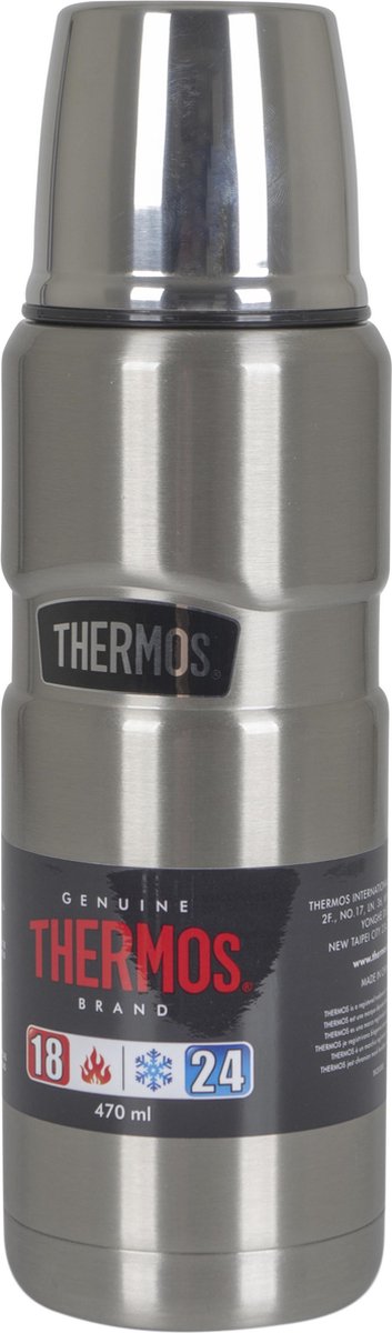 Thermosflasche King – 0,47 Liter – silberfarben