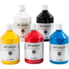 Creativ Company Acrylfarbe, seidenmatt, Grundfarben, 5x500 ml 1 Box