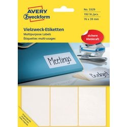 Multifunktionsetiketten Avery 3324 weiß 192 Stück