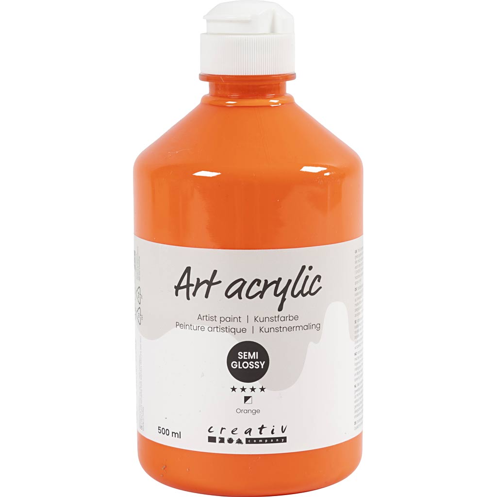 Creativ Company Acrylfarbe, halbglsy, halbtransparent, orange, 500 ml 1 Flasche