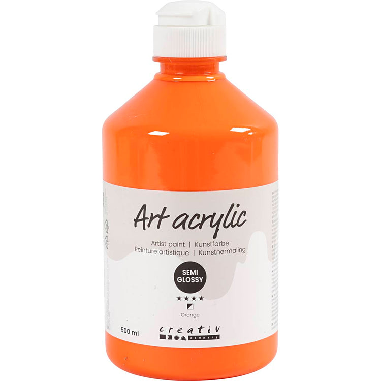 Creativ Company Acrylfarbe, halbglsy, halbtransparent, orange, 500 ml 1 Flasche