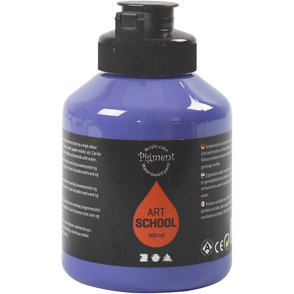 Creativ Company Acrylfarbe, halbglsy, halbtransparent, violettblau, 500 ml 1 Flasche