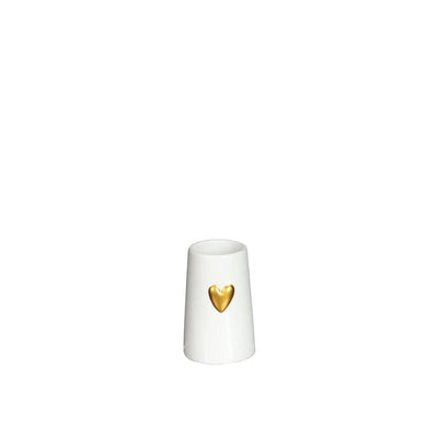 Ideen 4 Jahreszeiten Vase mit Herz weiß ø6 H.9 cm