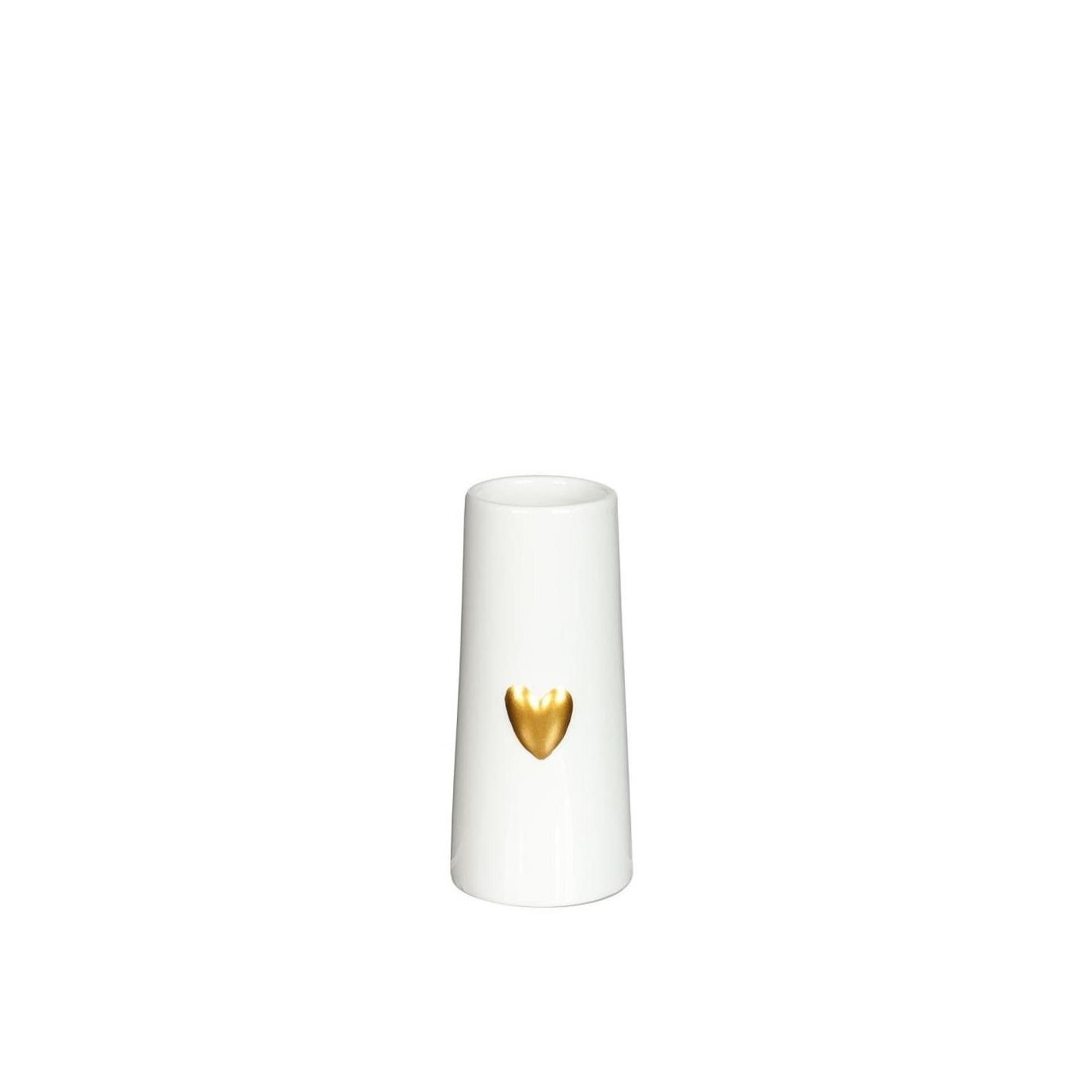 Ideen 4 Jahreszeiten Vase mit Herz weiß ø6 H.13 cm