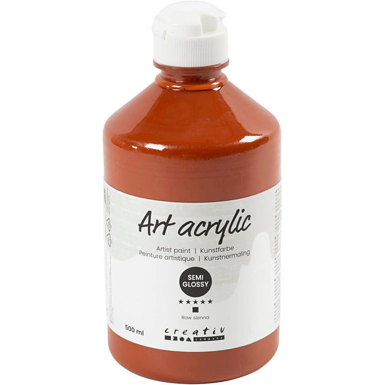 Creativ Company Acrylfarbe, halbglsy, bedeckt, roher Sienna, 500 ml 1 Flasche