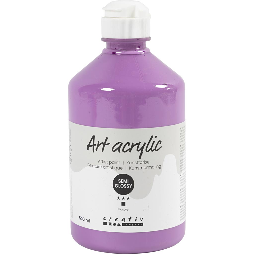 Creativ Company Acrylfarbe, halbglänzend, bedeckt, lila, 500 ml 1 Flasche