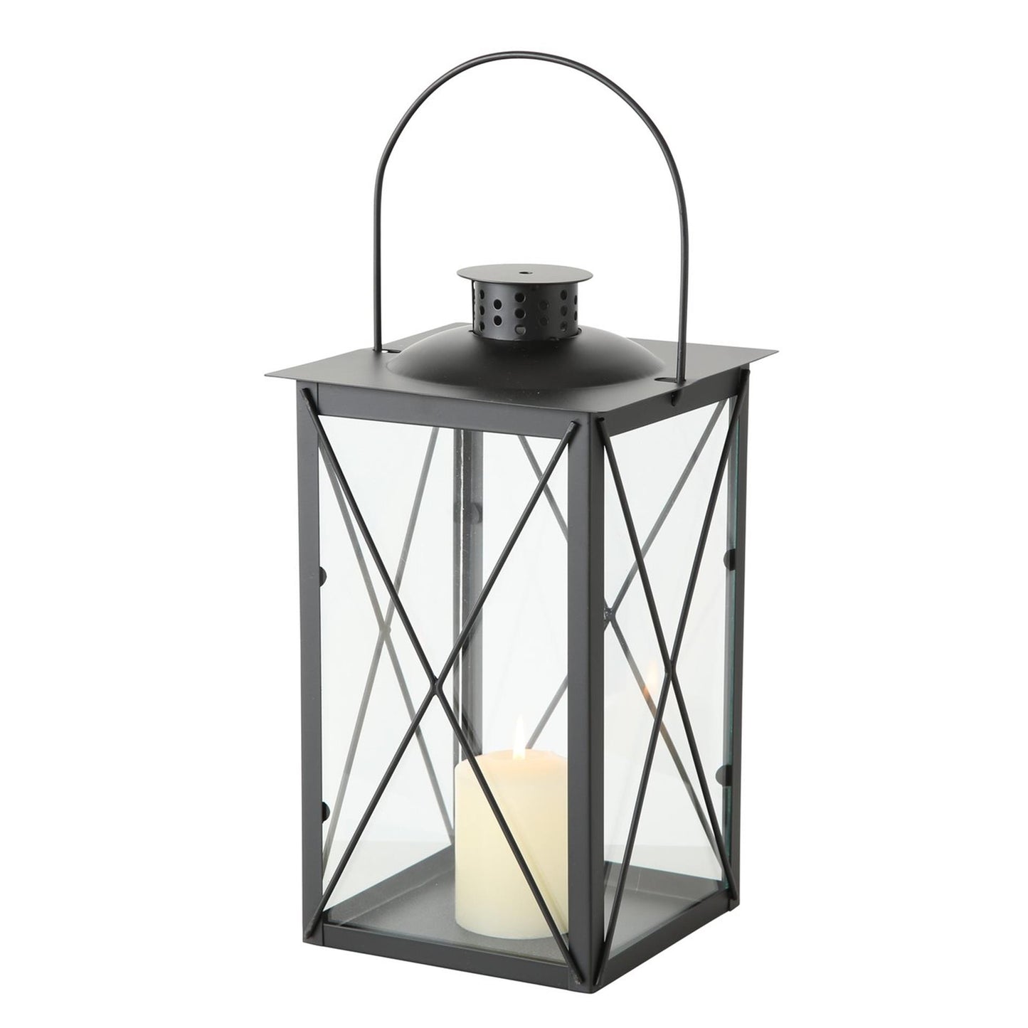 Boltze Home Laterne aus schwarzem Metall 17x30cm