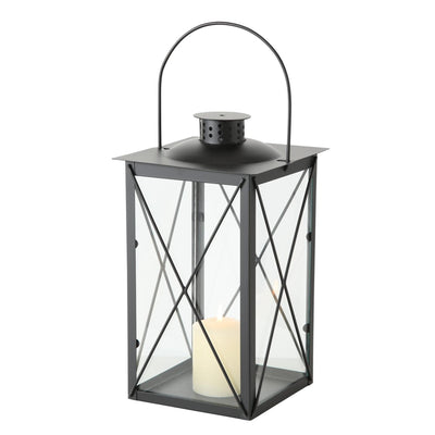 Boltze Home Laterne aus schwarzem Metall 17x30cm
