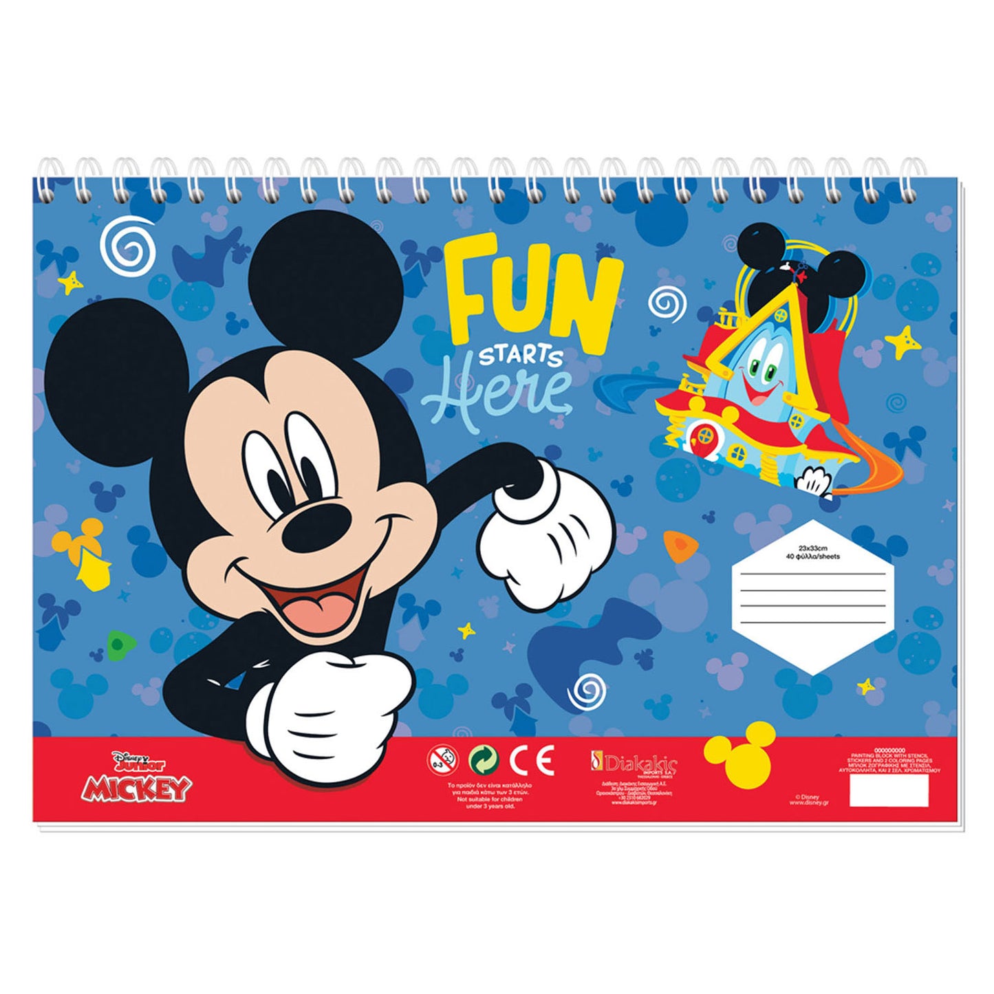 Mickey Mouse Malvorlagen mit Schablonen- und Aufkleber -Vel