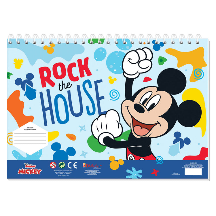 Mickey Mouse Malvorlagen mit Schablonen- und Aufkleber -Vel
